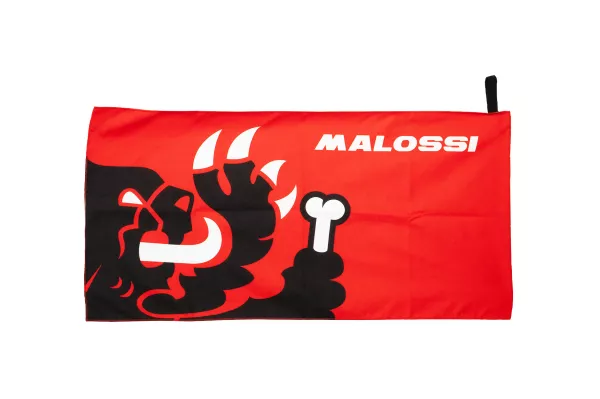 Fitnesshanddoek -MALOSSI- 100x50 cm - rood/zwart/wit