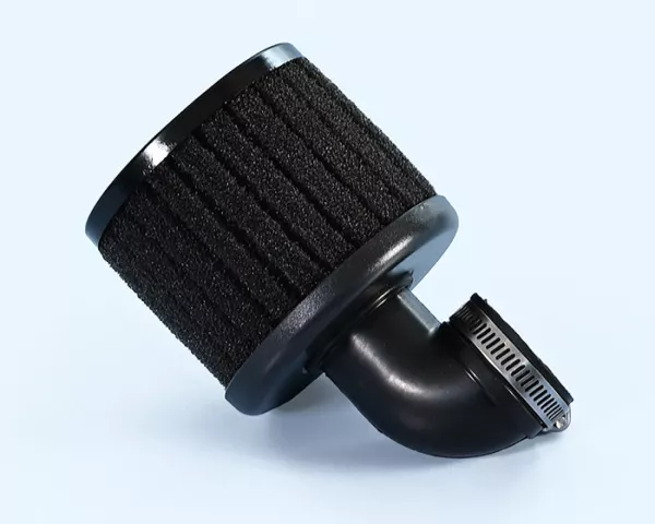 Luchtfilter -POLINI- High Flow - For Race - 90°, lang, aansluitdiameter = 34 mm - Dell'Orto PHVA 12, Mikuni VM 19-22