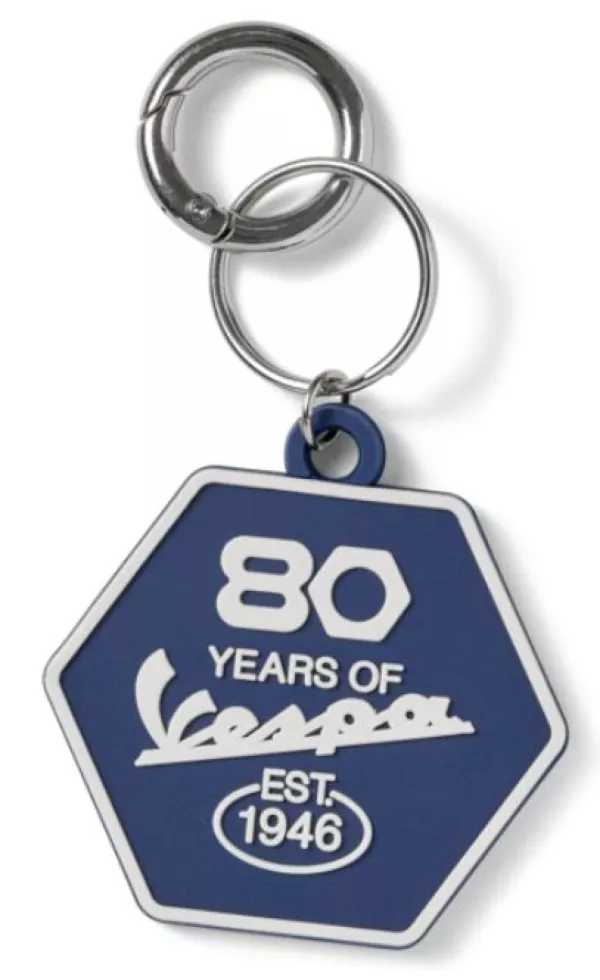 Schlüsselanhänger 80 Jahre Vespa -PIAGGIO- blau / weiß