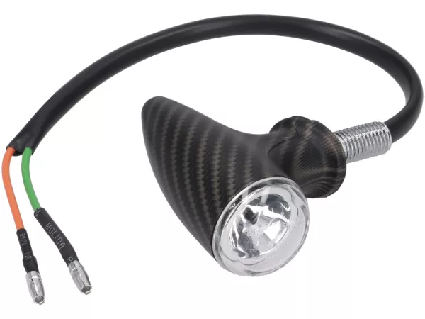 Indicatore di direzione Royal Alloy, posteriore, sinistro, effetto carbonio per GP 350, JPS, TG 125-350