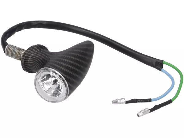Indicatore di direzione Royal Alloy, posteriore, destro, effetto carbonio per GP 350, JPS, TG 125-350