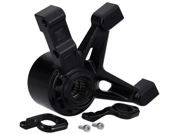 Front brake calliper mount TR Factory 100mm, black for Vespa Primavera, Sprint 125-150cc, GTS 125-300cm (2017-2022), GTV300-310cc