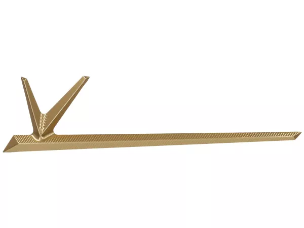 Rear emblem by TR Factory, CNC-machined V-emblem, gold, for Vespa GTS, GTS Super, GTV, GT 60, GT, GT L, Sprint, Primavera, 946