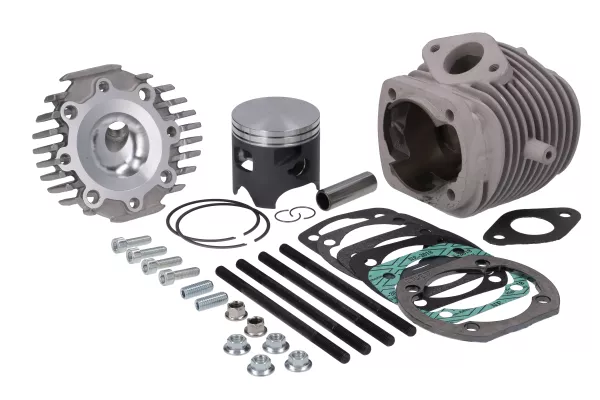 Cilindro - VMC CP60 Cuffia Piccola - 144 cc, Ø 60 mm, corsa 51 mm, alluminio, scarico monopezzo - Vespa PV125, ET3, PK125 - per copricilindro piccolo da 50 cc