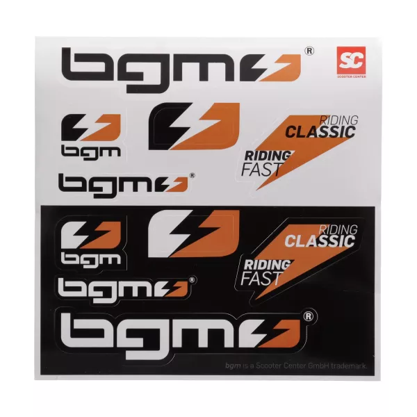 Aufkleberbogen -bgm- Riding Classic-Riding Fast - 10 teilig - 130x130mm