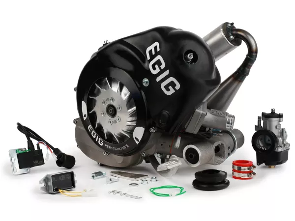Complete Engine - EGIG PERFORMANCE 180 - 26-28 PS, MAMBA, PHBH30, VMC, VAPE Sport, dynamometer-tuned - Vespa V50, PV125, ET3, PK