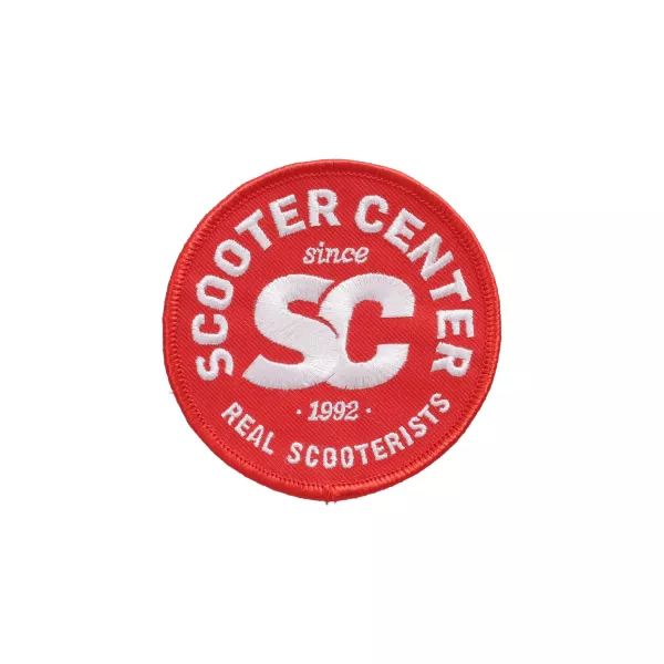 Aufnäher - Patch -Scooter Center- rot/weiß - Ø=80mm