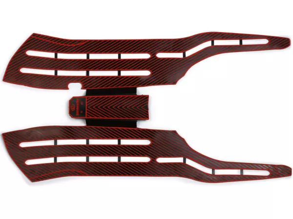 Tapis de sol « elegant » - SWISS TONY ITALIA - Lambretta LI (série 3), LIS, SX, TV (série 3), DL, GP - noir/rouge