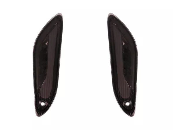 Knipperlichtenset -POWER 1 LED 2.0 (E-markering)- Vespa Primavera, Sprint - gerookt / zwart getint - achter - helder glas