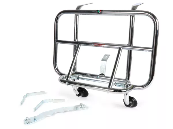 Front rack, fold down -AMS CUPPINI- Vespa ET2, ET2 50cc, ET4 125cc, ET4 150cc - chrome