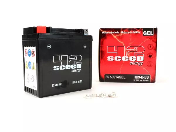 Batería -Gel SCEED 42 12N9-4B1 / YB9-B- 12V 9Ah -135x75x139mm - Vespa Cosa 200, PX Lusso Elestart, Vespa S 50, ET4 125cc, Gilera Runner FX 125, Piaggio Hexagon, NRG, Skipper, TPH125, X9