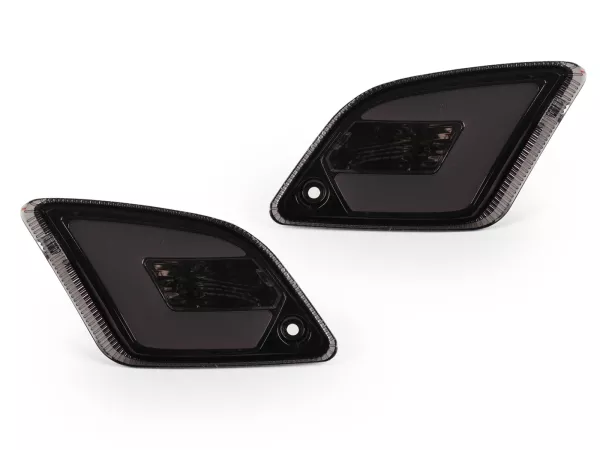 Set indicatori di direzione posteriori -POWER 1 LED (dal 2014) con luce di posizione (E-mark)- Vespa GT, GTL, GTV, GTS 125-300 - fumé