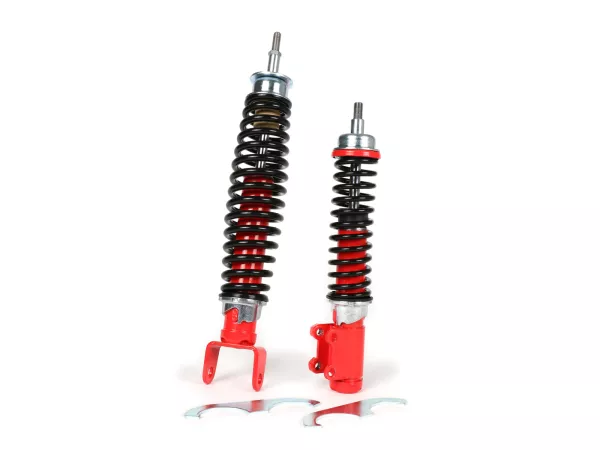 Shock absorber set incl. silent rubbers -CARBONE SPORT, adjustable- Vespa PK50/80/125 S/XL (German models, PK fork type)
