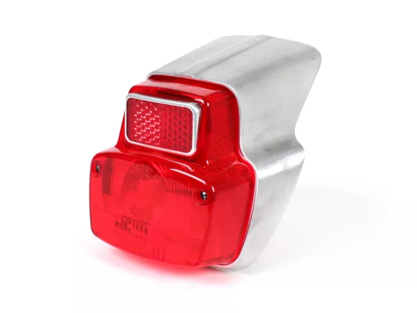 Achterlicht -SIEM Vespa Antique- Metaal klein - Ongespoten - Vespa 50S (V5SA1T), V50R (V5A1T), V50 Special (V5A2T), 50SR/Sprinter (V5SS2T), SS50 (V5SS1T), V90 (V9A1T), 90 Racer (V9SS2T), SS90 (V9SS1T), 125 Nuova (VMA1T)