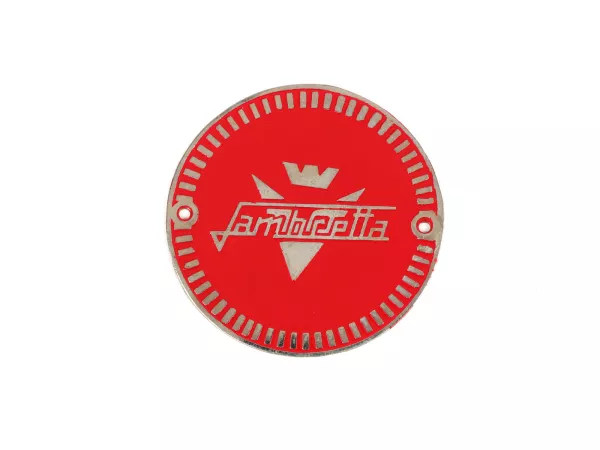 Opschrift (rond) voor versiering zijklep -VIGANO STYLE- Lambretta LD 125 (vanaf 1956), LD 150 (vanaf 1954) - rood