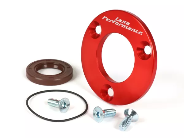 Tapa disco cojinete de bolas cigüeñal (lado motor) con junta tórica -CASA PERFORMANCE- Lambretta J50, Lui50, Cento, J125 (3 velocidades)