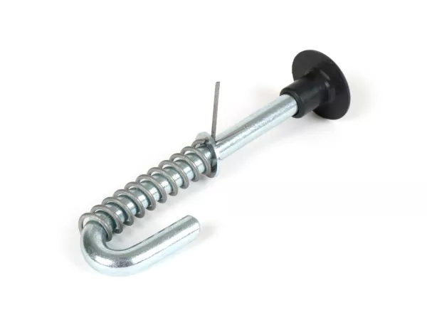 Seat hook - Seat lock (incl. push button) -SELLERIA TREZZI- Lambretta LI, LI S, SX, TV, DL, GP - galvanized