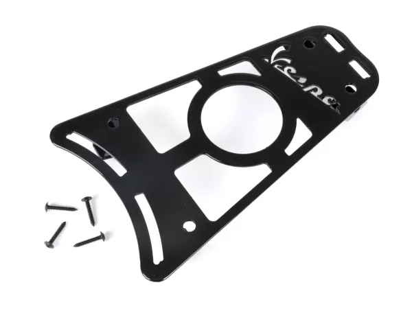 Tempat cup tipe step-through pembawa bagasi dengan tulisan Vespa -CLASSIC RACKS- Vespa Sprint 50-150cc, Primavera 50-150cc - hitam mengkilap