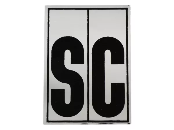 Inscripción guardabarros -SC aluminio, negro- Piaggio Ciao