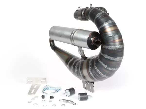 Escape -EGIG PERFORMANCE Mamba S Ø=32mm (distancia entre espárragos 54-60mm), silenciador trasero XXL atornillado (Ø70mm)- Vespa ET3, PV125