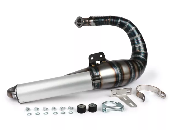 Escape -EGIG PERFORMANCE VRA Quattrini M200 Ø=44mm, silenciador atornillado- Vespa ET3, PV125 - Amortiguador desplazado necesario