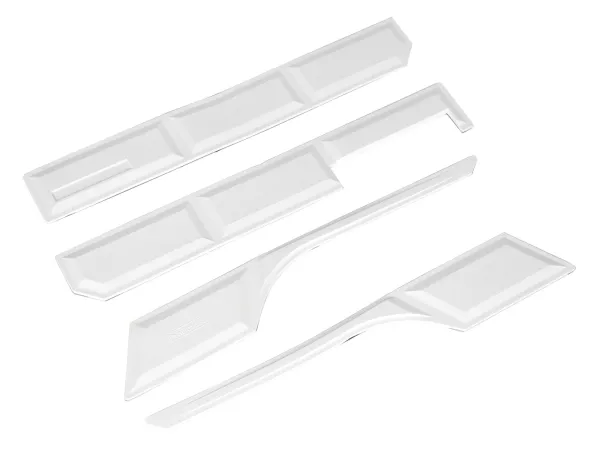 SALE - Pare-chocs - Jeu de pièces en caoutchouc autocollantes -ARIETE- Vespa PX - pour ailes et capot latéral - blanc