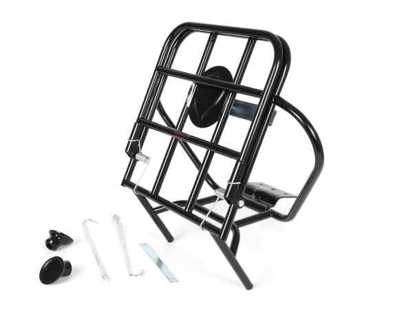 Opvouwbaar bagagerek achter + reservewielhouder -AMS CUPPINI- Vespa V50, PV125, ET3 - Zwart