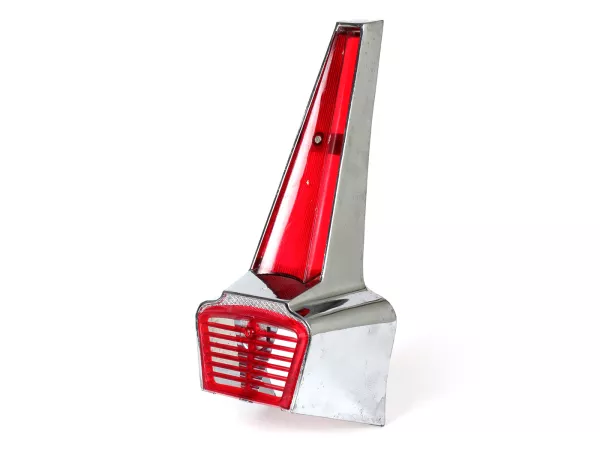 Horn grill -ORIGINAL VIGANO (NOS) B-quality- Vespa Wideframe/Largeframe GS150, GL150, VNA, VNB, VBA, VBB, Super, Sprint, Rally, GT, GTR - red/red - Chrome