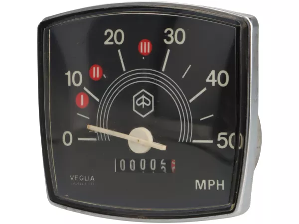 Snelheidsmeter -VEGLIA BORLETTI (NOS, B-voorraad)- Vespa V50 Speciaal - 50mph