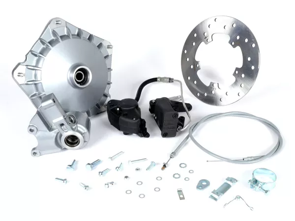 Disc brake set -GRIMECA Classic NT Classic Look Ø=20mm- Vespa PX (since 1982), T5 125cc, PK XL - semi hydraulic - silver