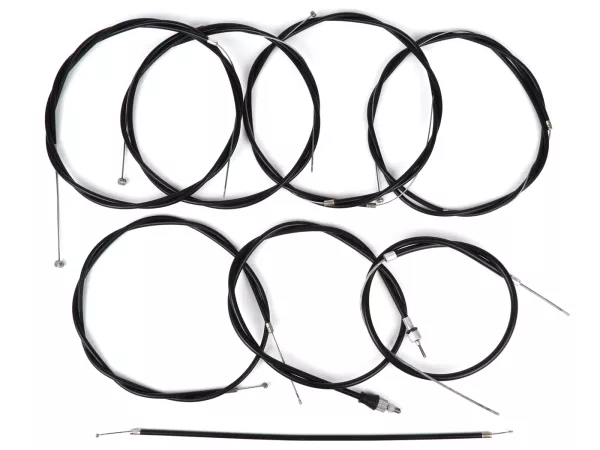 Juego de tiradores -PTFE- Lambretta DL, GP - (PE) Negro