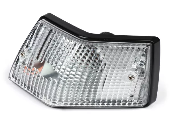 Blinker -SIEM- Vespa PX80, PX125, PX150, PX200, T5 125cc - Gehäuse Schwarz - Gläser Weiss - hinten rechts