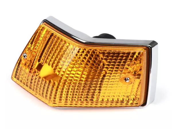 Indicador -SIEM- Vespa PX80, PX125, PX150, PX200, T5 125cc - carcasa cromada - lentes naranjas - trasero derecho