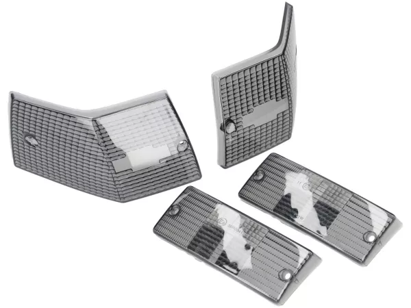 Knipperlichtglazen -OEM KWALITEIT set van 4 - Vespa PX80, PX125, PX150, PX200, T5 125cc - Zwart