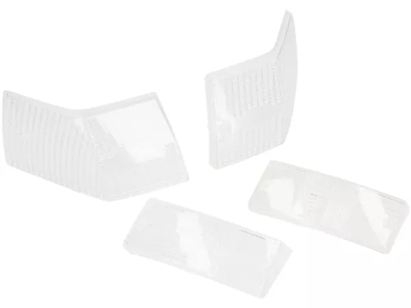 Indicator lens set -OEM QUALITY set of 4- Vespa PX80, PX125, PX150, PX200, T5 125cc - colourless