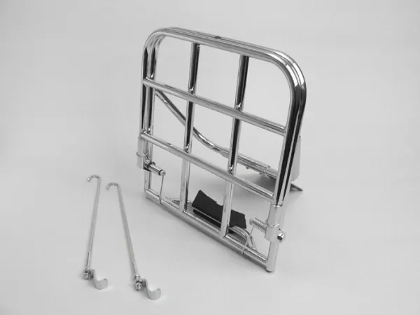 Portaequipajes trasero plegable -AMS CUPPINI 280x320mm- Vespa Rally180 (VSD1T), Rally200 (VSE1T), Sprint150 (VLB1T), TS125 (VNL3T), GTR125 (VNL2T) - Cromo