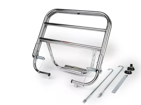 Portaequipajes trasero plegable -AMS CUPPINI- Vespa V50, PV125, ET3 - cromado