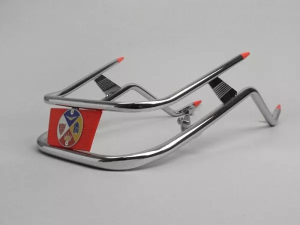 Voorbumper -AMS CUPPINI- Vespa PX80, PX125, PX150, PX200 - Chroom / Rood