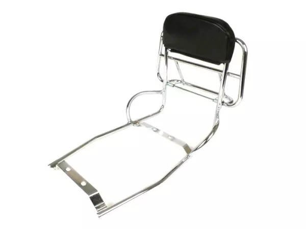 Rear rack, fold down + backrest -AMS CUPPINI- Vespa Largeframe - PX, Rally, Sprint, TS125, GT, GTR, Super, SS180, GS160/GS4, VNA, VNB, VBA, VBB, T4