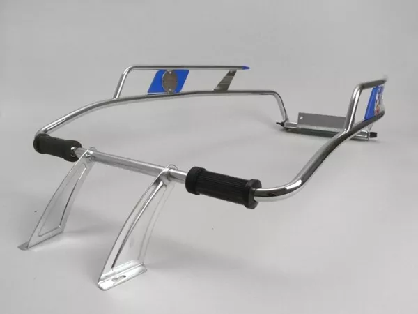 Barra de protección trasera -AMS CUPPINI- Vespa V50, PV125, ET3 - Cromo / Azul