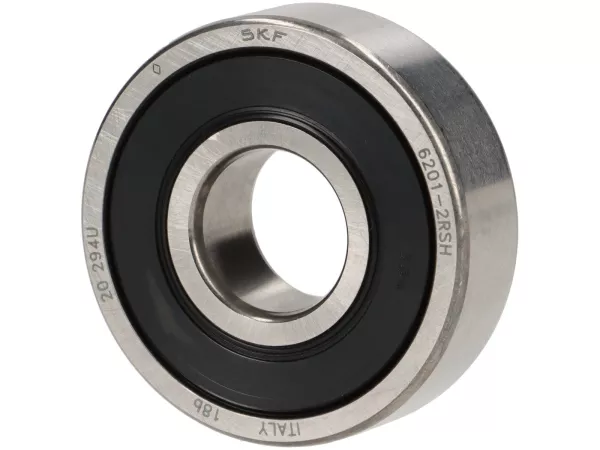 Rodamiento de bolas -6201 2RS (encapsulado en ambos lados)- (12x32x10mm) - (usado para rueda delantera / tambor de freno Lambretta all, Vespa PX (hasta 1982))