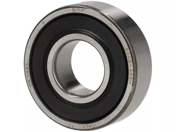 Kogellager -6202 2RS (aan beide zijden ingekapseld)- (15x35x11mm) - (gebruikt voor voorwiel / remtrommel voor Vespa PX (vanaf 1982), T5 125cc, Cosa, PK, Gilera Fuoco, Piaggio Hexagon, MP3, Sfera, SKR, Quartz, Zip SP, Vespa ET2, ET4, GT125, GTS, GTV, LX