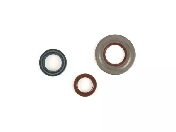 Juego de retenes -CORTECO FPM metal (marrón)- Vespa PX80, PX125, PX150, PX200 Lusso, T5 125cc, Cosa - Retén rueda trasera 27x42x10mm (montaje interno)