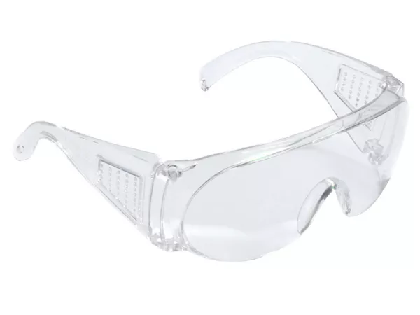 Schutzbrille -3M Schutzbrille Visitor- EN 166, Polycarbonatscheibe, leicht, komfortabel, Rahmen/Bügel: klar, (Auch als Überbrille geeignet)
