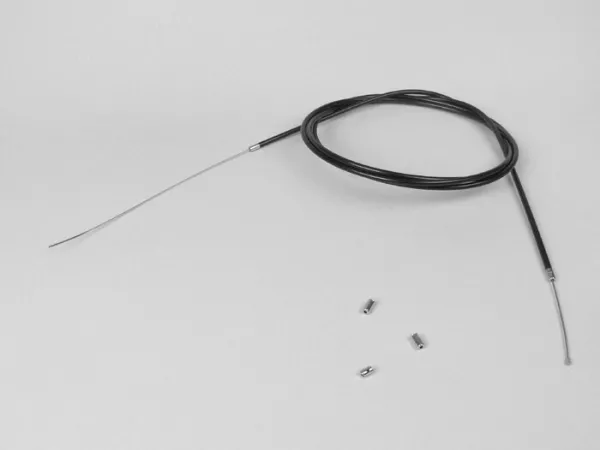 Zug-Set universal -Ø=1,2mm x 2500mm, Hülle= 2200mm, Nippel Ø=3,0mm x 3mm- verwendet als Gaszug - geflochten PTFE - Schwarz