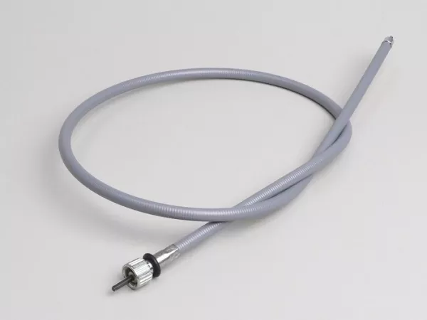 Cable de velocímetro -IMPORT- Vespa V50, PV125 - para velocímetros fabricados en la India (L exterior = 850mm, L interior = 885mm, tuerca superior para rosca Ø=11mm x 0,75mm)