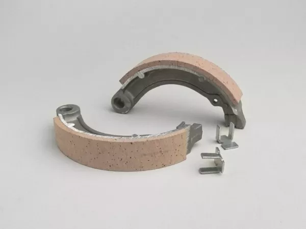 Brake shoes -VESPA Ø=127x23mm- Vespa 8 rear, 2 anchor pins, Vespa VNB4T-VNB6T (r), VBB2T (r) - also used for conversion from 10 to 8
