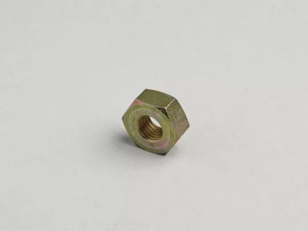 Nut M9 x1.25 SW=17 (used for auxiliary shaft Vespa PX, T5 125cc, Cosa, Rally180 (VSD1T), Rally200 (VSE1T), Sprint150 (VLB1T), GT125 (VNL2T), GTR125 (VNL2T), TS125 (VNL3T), GL150 (VLA1T), GS160 / GS4 (VSB1T), SS180 (VSC1T), VNA, VNB, VBA, VBB