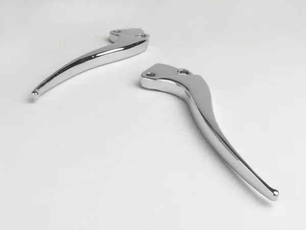 Palanca de freno + palanca de embrague (juego) - CALIDAD OEM, puntiaguda - Vespa VB, VS2T a VS5T, GS2 a GS3 - Cromo