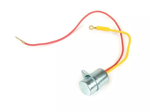 Capacitor -PIAGGIO- Ø=20mm, h=31mm, µF 0,34, 2-wire- Vespa Wideframe VM1T-VM2T, VN1T-VN2T, VNA1T-VNA2T, VNB1T-VNB6T, Super, Vespa 150 VL1T-VL3T, VB1T, VS1T-VS5T, VBA1T, VBB1T-VBB2T, GL150 (VLA1T), GS160, SS180